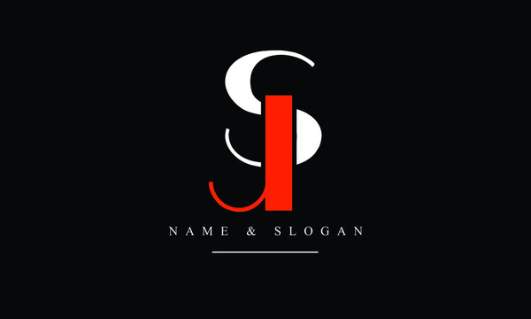 SJ, JS, S, J abstract letters logo monogram