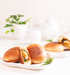 Stuffed buns and tea