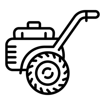 recommend clip art: Farm walk-behind tractor icon. Outline farm walk-behind tractor vector icon for web design isolated on white background