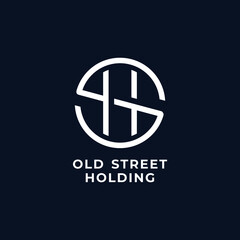 Illustration monogram S and H initial logo concept