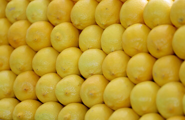 Yellow lemons background and pattern
