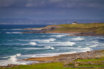 Huge waves at Fanore beach in County Clare. Ireland.