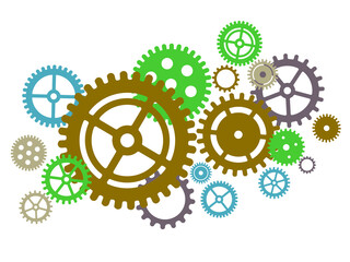 Gear set compilation vector illustration. Teamwork concept.