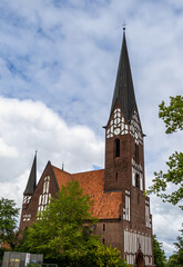 The architecture of the St Jurgen church at Juergensby in Flensburg, Germany