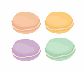 Macaroons made from almond flour. Vector logo illustration on a white background. 