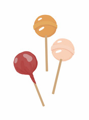 Candy, hard caramel. Caramel on a stick. Lollipop. Vector logo illustration on a white background. 
