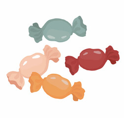 Candy, hard caramel. Full-color vector illustration on a white background.