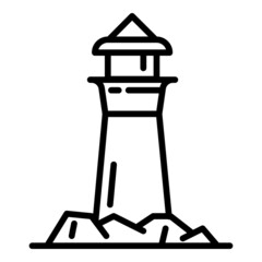 Sea lighthouse icon. Outline sea lighthouse vector icon for web design isolated on white background