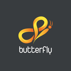 yellow butterfly illustration logo