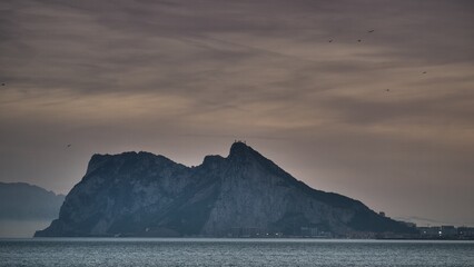 Gibraltar rock at evening
