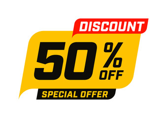 50 percent off special discount offer half price template