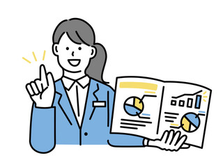 ビジネス イラスト(女性、見積、上司、先輩、相談、調査、アンケート、営業、リーダー、契約、プラン、セールス、パソコン、サービス) Business illustrations .investment, negotiation, questionnaire, sales, finance, contracts, plans, sales, personal computers, services