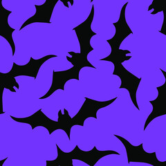 Seamless pattern tile with bat shapes. Halloween.