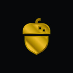 Obraz premium Acorn gold plated metalic icon or logo vector