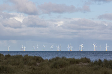 Scroby Sands offshore wind farm turbines Great Yarmouth UK