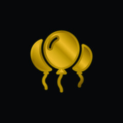 Balloon gold plated metalic icon or logo vector