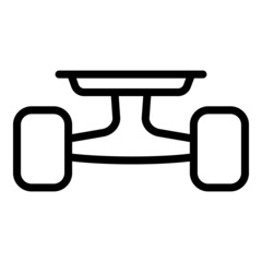 Rear wheels skateboard icon. Outline rear wheels skateboard vector icon for web design isolated on white background
