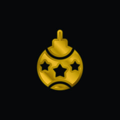 Bauble gold plated metalic icon or logo vector
