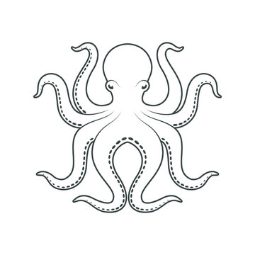 Octopus graphic icon. Octopus sign isolated on white background. Sea life symbol. Vector illustration