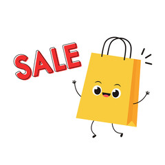 Paper bag character design. Paper bag vector. wallpaper.