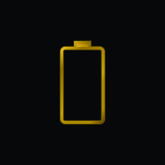 Battery gold plated metalic icon or logo vector
