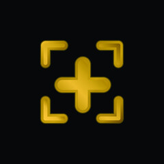 Obraz premium Add Icon gold plated metalic icon or logo vector