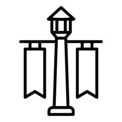 Pillar light outdoor advertising icon. Outline pillar light outdoor advertising vector icon for web design isolated on white background