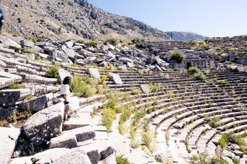 Historical buildings in the ancient city of Sagalassos. Thousands of years old ancient city of...