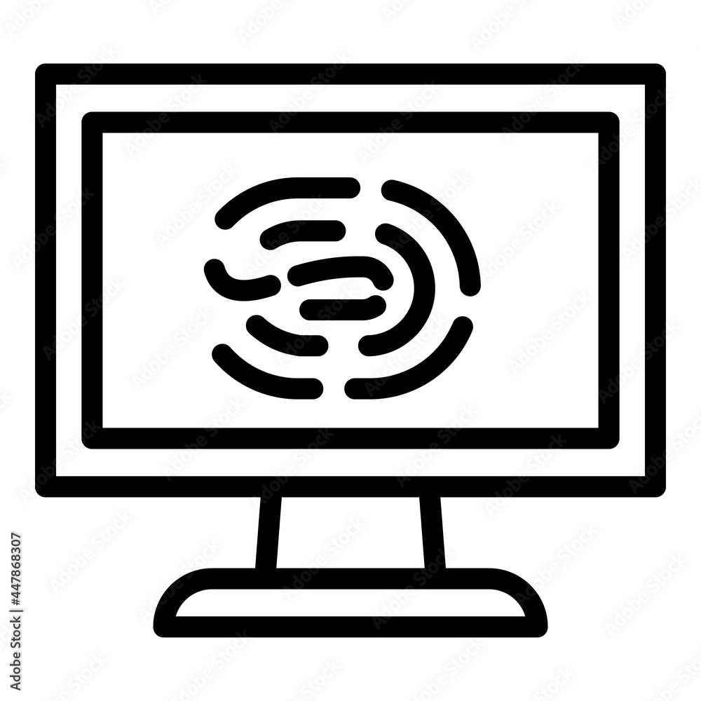 Poster forensic laboratory fingerprint icon. outline forensic laboratory fingerprint vector icon for web de