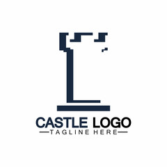 Castle Logo symbol vector illustration design template