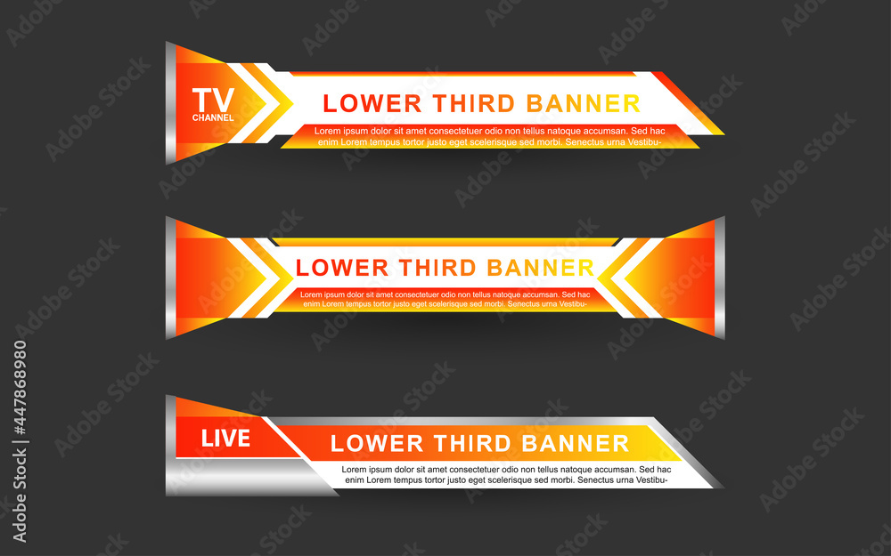 Wall mural set collection vector of broadcast news lower thirds template layout design banner for bar headline 