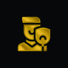 Acting gold plated metalic icon or logo vector