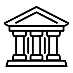 Courthouse column icon. Outline courthouse column vector icon for web design isolated on white background