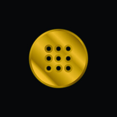 App gold plated metalic icon or logo vector