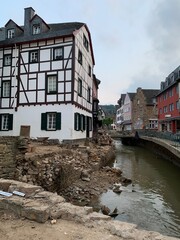 Bad Munstereifel, Germany. July 22, 2021.
A week after a major flood (07152021). Heavy torrential...