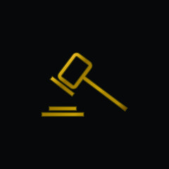 Auction gold plated metalic icon or logo vector