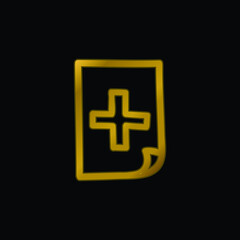 Add Text Interface Hand Drawn Symbol Outline gold plated metalic icon or logo vector