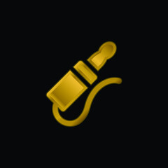 Audio Jack gold plated metalic icon or logo vector