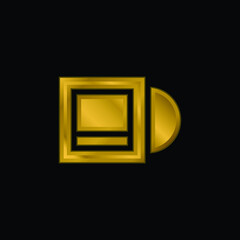 Album gold plated metalic icon or logo vector