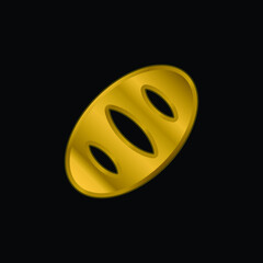 Bread gold plated metalic icon or logo vector