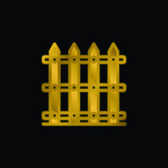 Boundaries gold plated metalic icon or logo vector