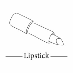 Minimal style. Lipstick in linear stylized on a white background. Vector illustration for prints on bags, posters, cards.