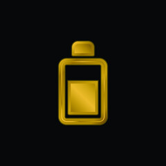 Body Lotion gold plated metalic icon or logo vector