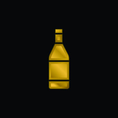 Bottle gold plated metalic icon or logo vector
