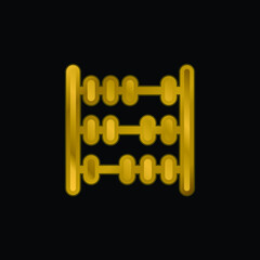 Abacus gold plated metalic icon or logo vector
