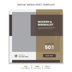 social media post for home interior design with furniture