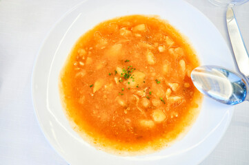 Marmitako, typical Basque Country Food with potatoes and tuna