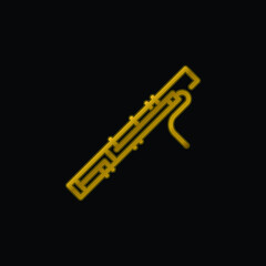 Bassoon gold plated metalic icon or logo vector