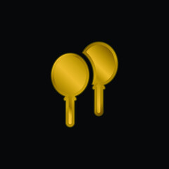 Balloons gold plated metalic icon or logo vector