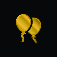 Balloons gold plated metalic icon or logo vector